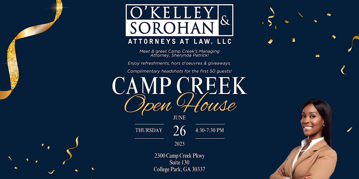 O'Kelley & Sorohan Camp Creek Open House, 26 June | Event in College Park | AllEvents