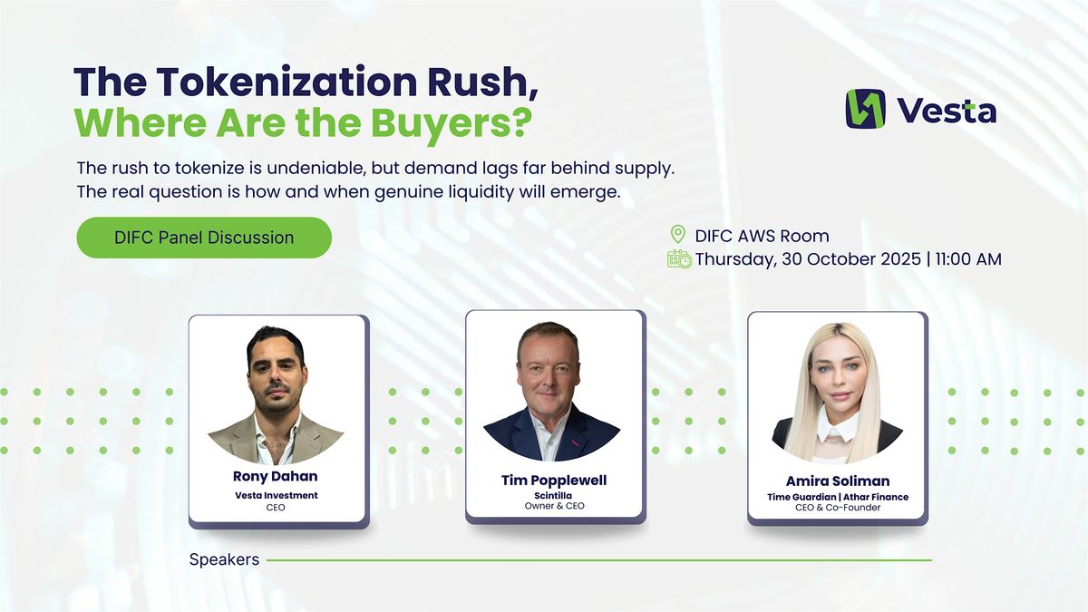 The Tokenization Rush – Where Are the Buyers?, 30 October | Event in دبي | AllEvents