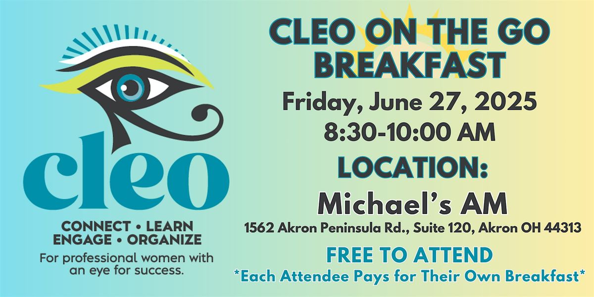 CLEO on the Go Breakfast - Merriman Valley, 27 June | Event in Akron | AllEvents