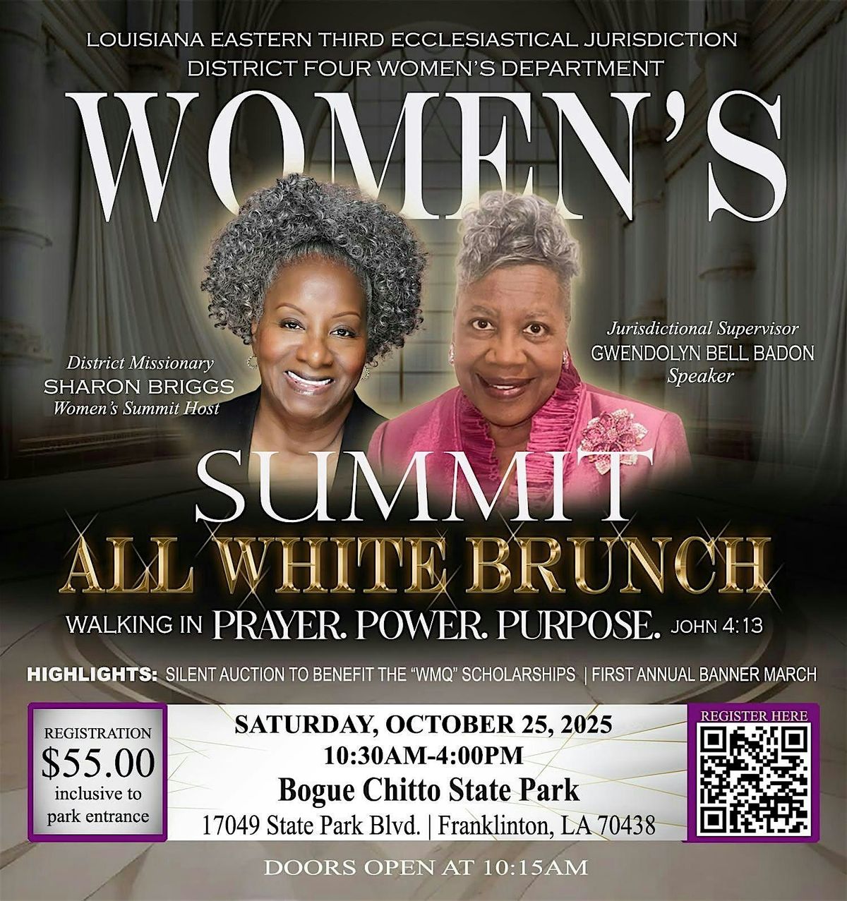 Eastern LA Third Juris. District 4 Women's Summit ALL WHITE BRUNCH 2025, 25 October | Event in Franklinton