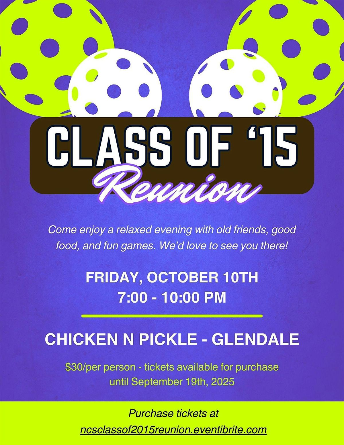 Class of 2015 Reunion, 10 October | Event in Glendale | AllEvents