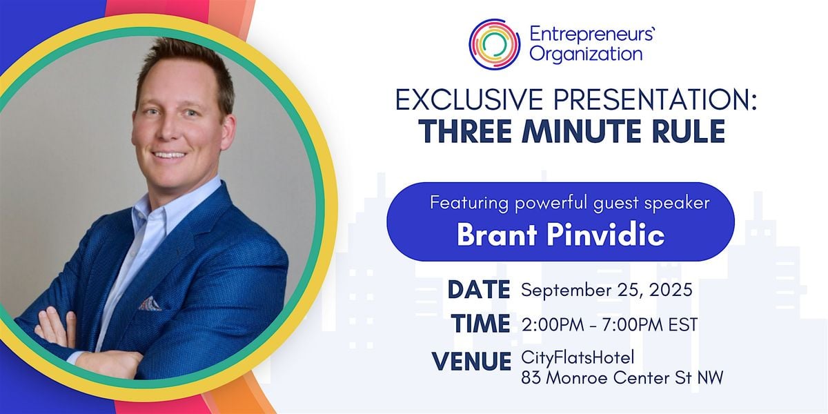 EO West Michigan: Momentum w/Brant Pinvidic, 3-Minute Rule, 15 September | Event in Grand Rapids | AllEvents