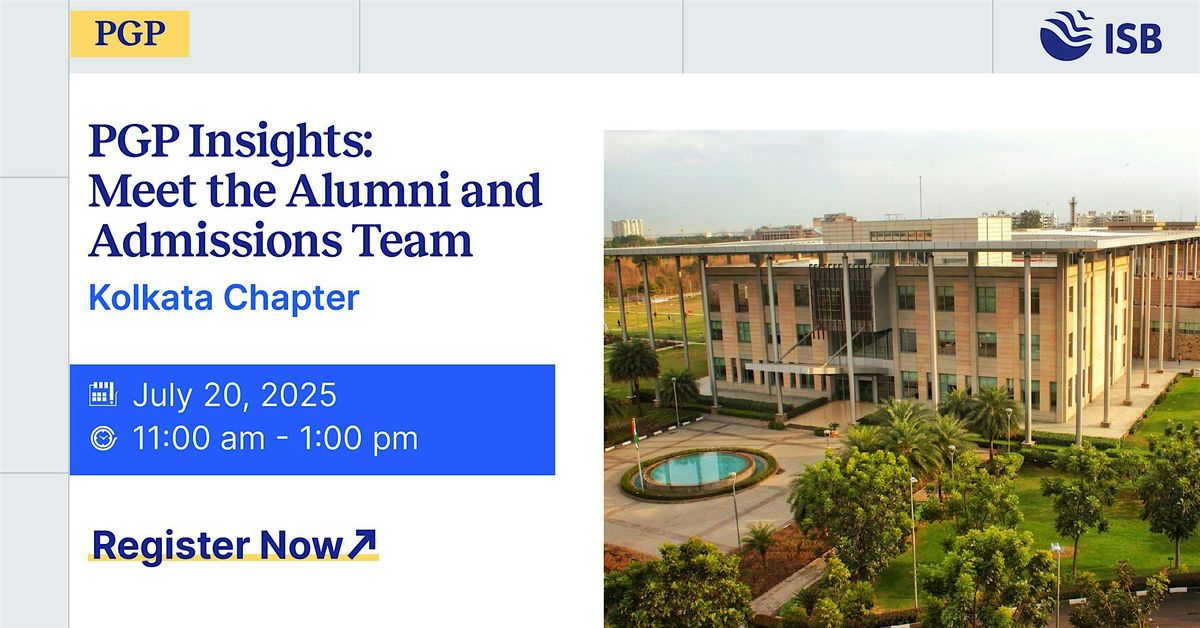 PGP Insights: Meet the Alumni and Admissions Team at Kolkata, 20 July | Event in Kolkata | AllEvents