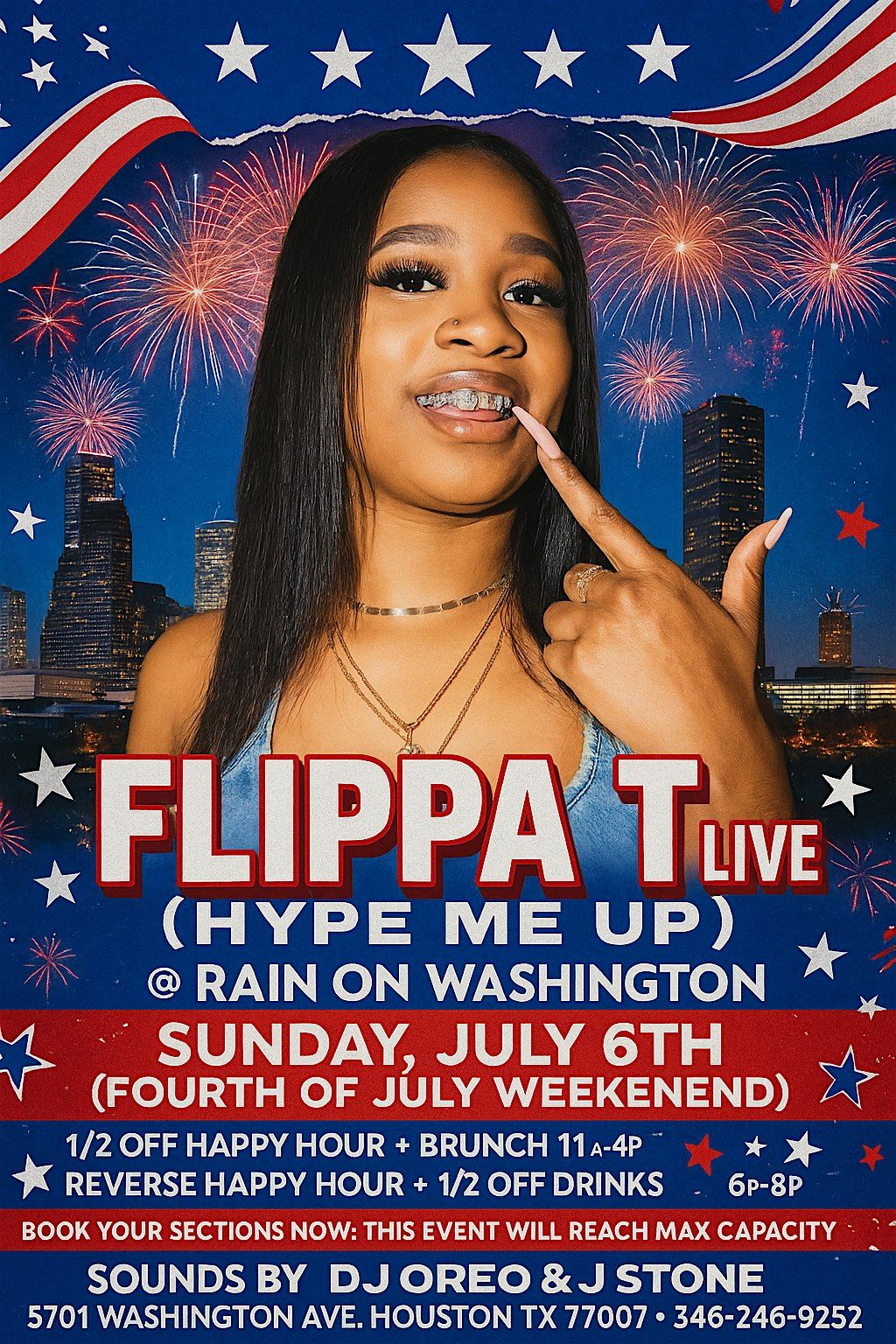 FLIPPA T LIVE @ RAIN ON WASHINGTON 4TH OF JULY WEEKEND SUNDAY 7/6 11am-11pm, 6 July | Event in Houston | AllEvents