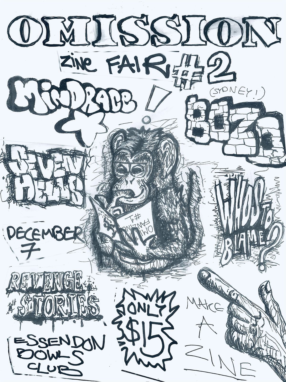Omission Zine Fair  2 @ Essendon Bowls Club - AA, 7 December | Event in Essendon | AllEvents