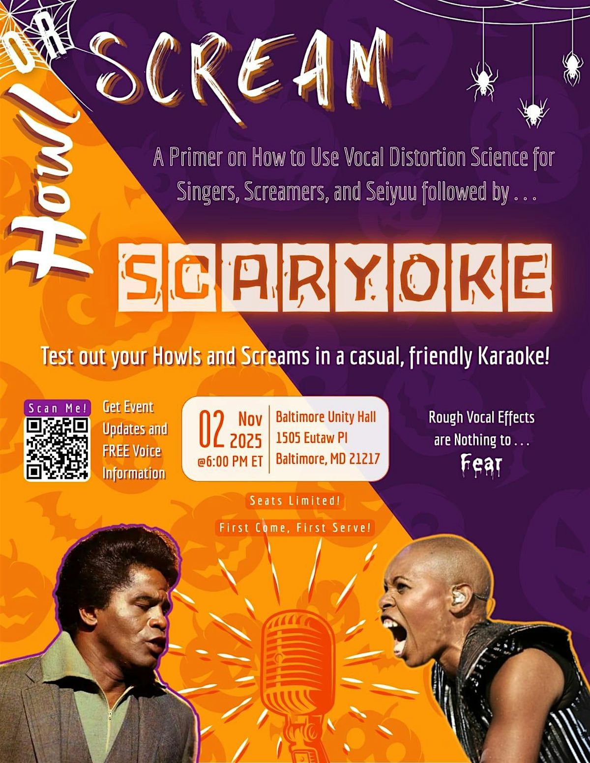 Howl-or-Scream Voice Talk featuring SCARY-oke, 2 November | Event in Baltimore | AllEvents