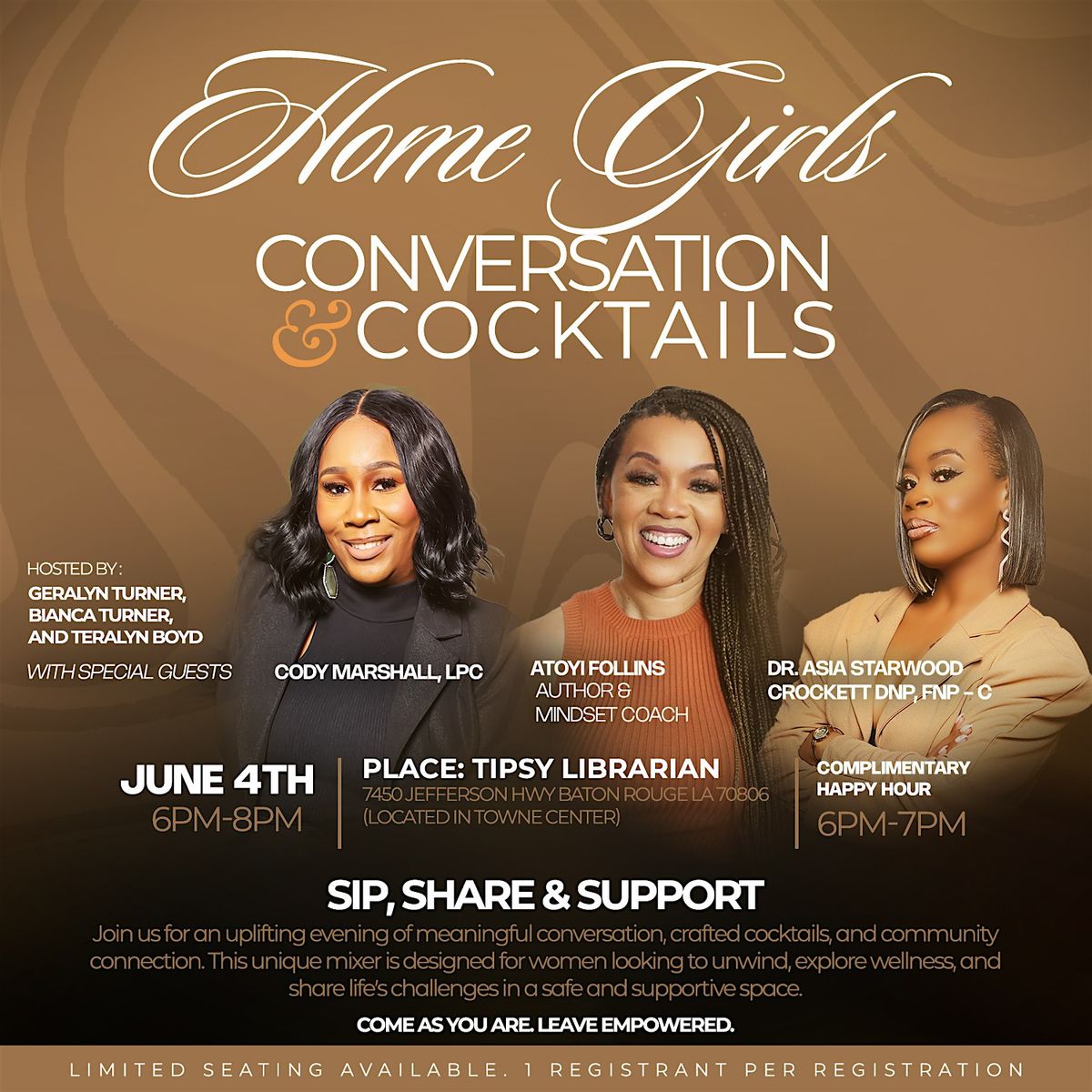 Conversation and Cocktail Mixer, 4 June | Event in Baton Rouge | AllEvents