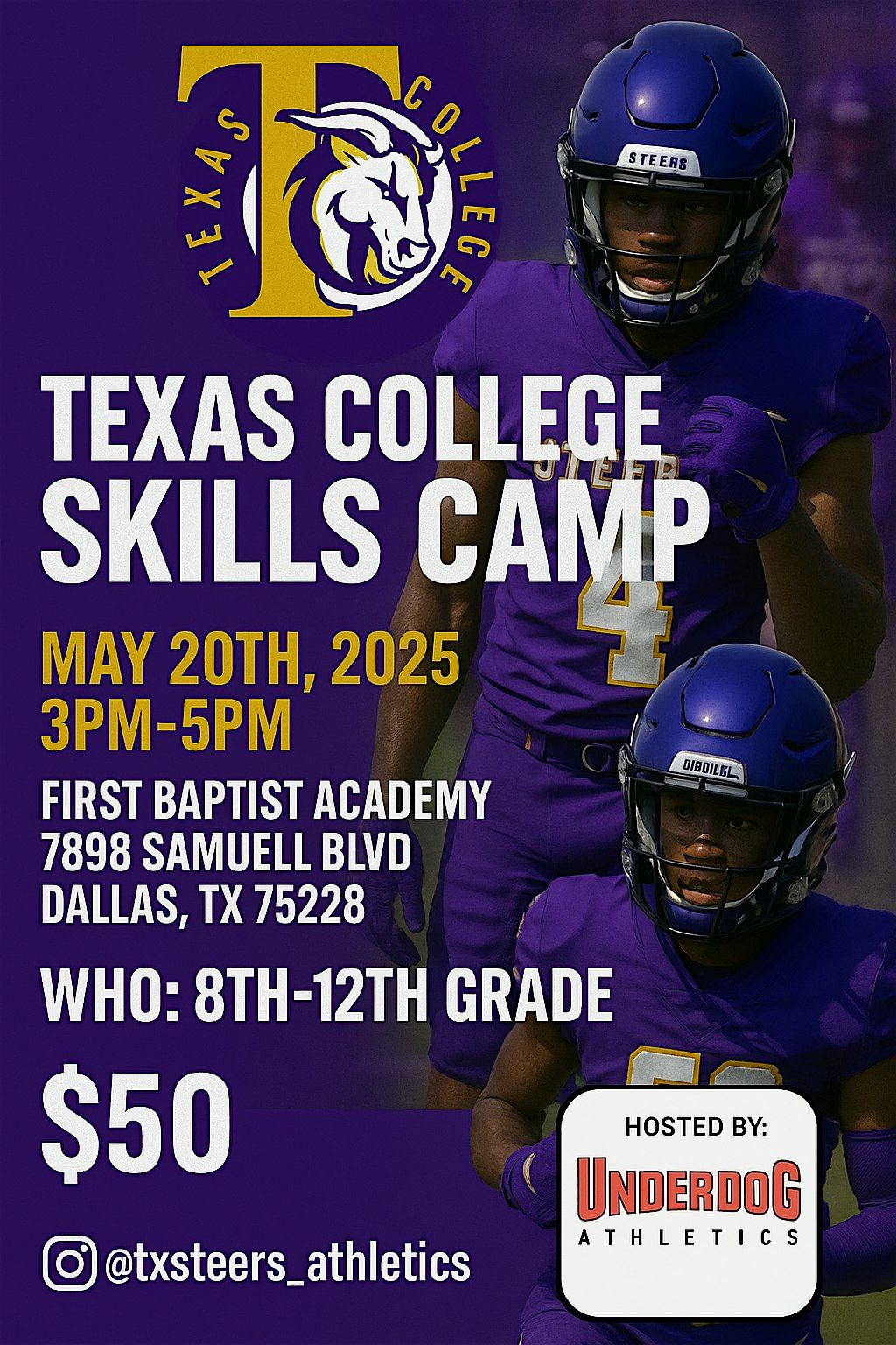 Texas College Skills Camp & Steer 5v5 Lineman Camp, 20 June | Event in Dallas | AllEvents