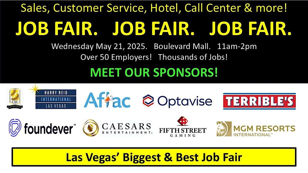 Job Fair. Sales, Customer Service, Help Desk, Call Center and more, 21 May | Event in Las Vegas | AllEvents