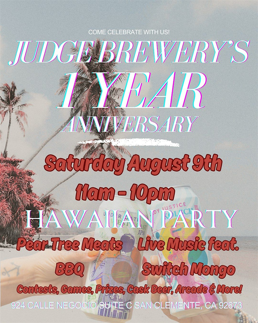 Judge Brewery's 1-Year Anniversary!, 9 August | Event in San Clemente | AllEvents