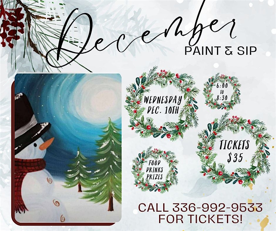 December Paint & Sip, 10 December | Event in Kernersville | AllEvents