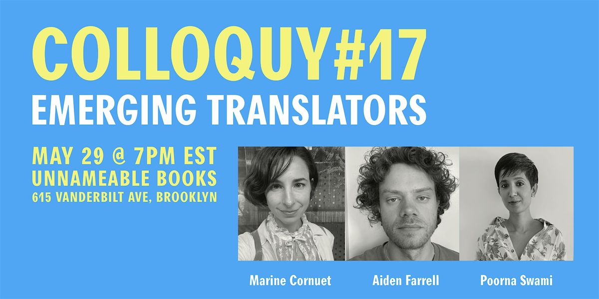Colloquy 17: Emerging Translators, 29 May | Event in Brooklyn | AllEvents