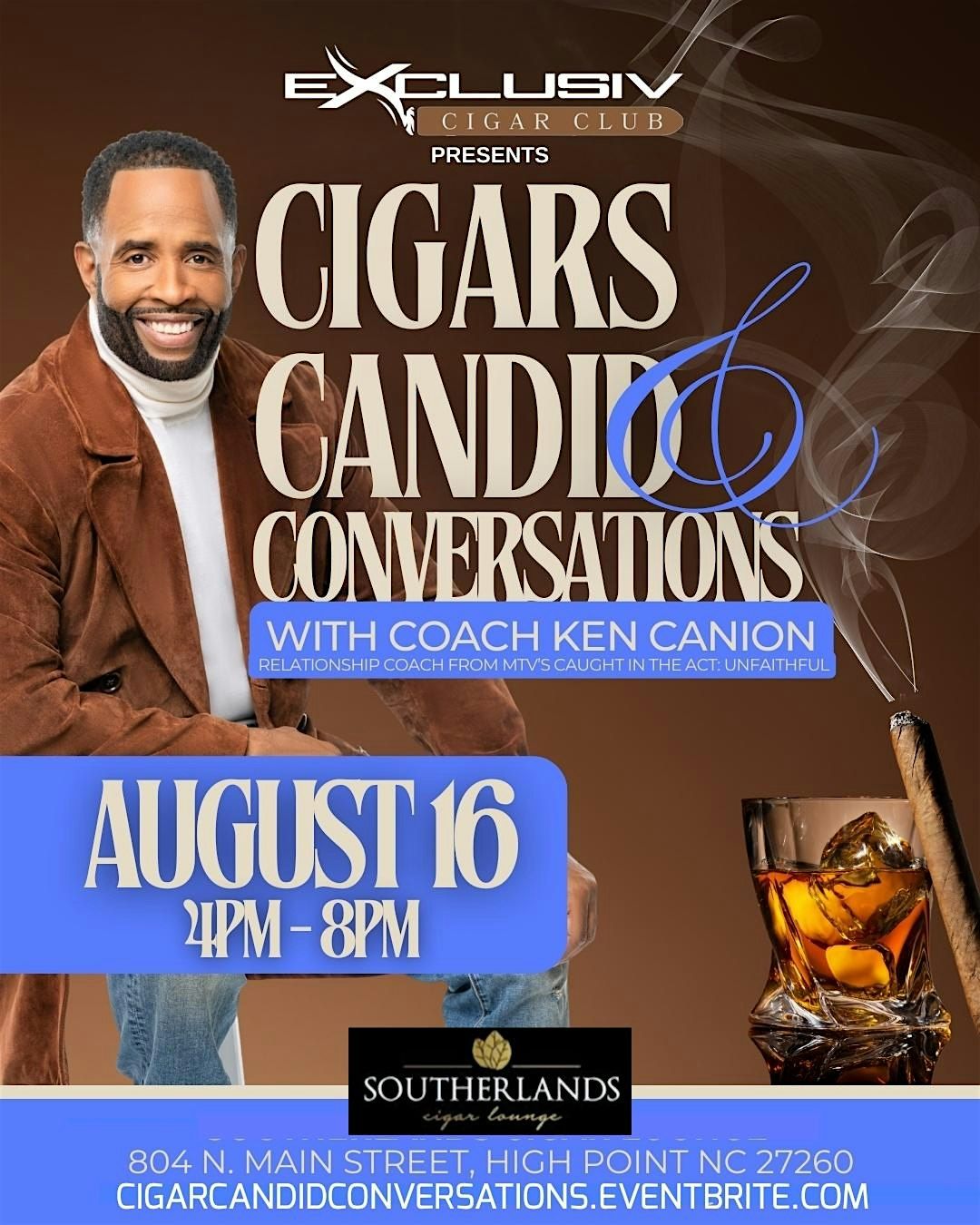 Cigars And Candid Conversations w/Coach Ken And Exclusiv Cigar Club, 16 August | Event in High Point | AllEvents