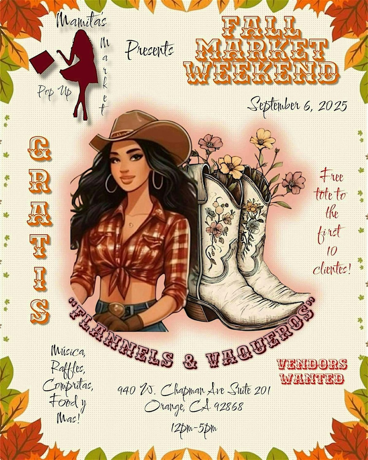 Flannels & Vaqueros Pop Up, 6 September | Event in Orange | AllEvents