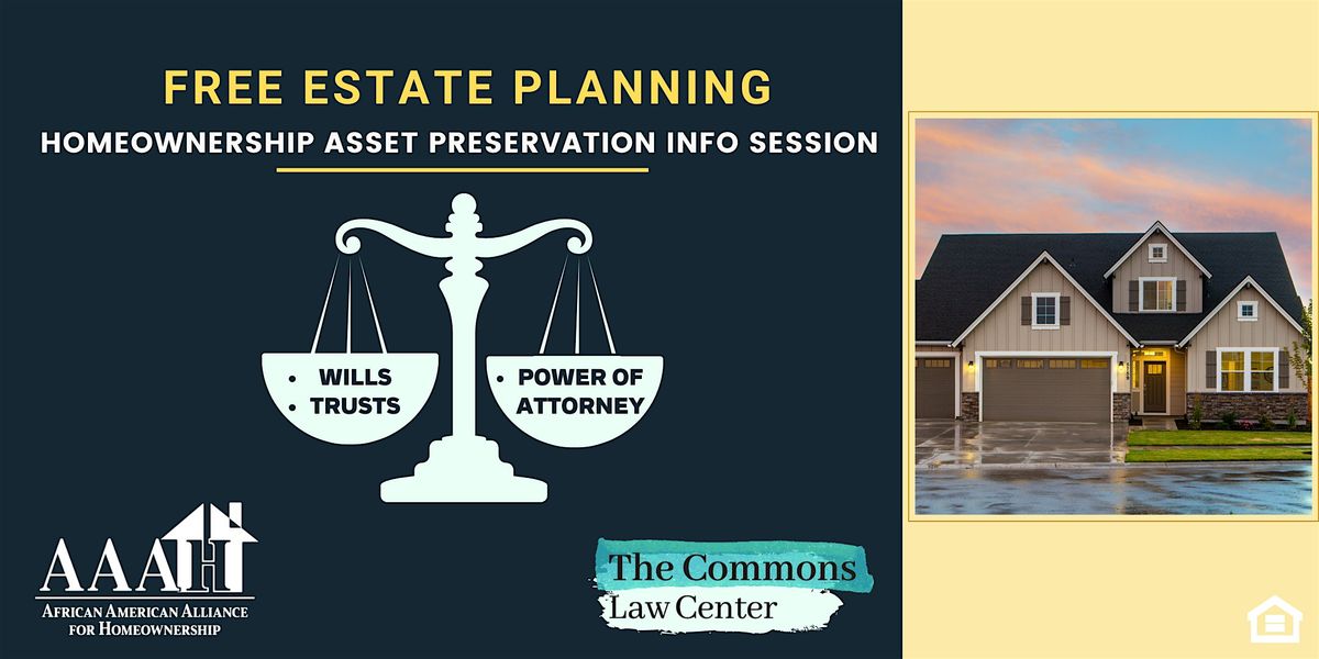 Free Estate Planning with AAAH & The Commons Law Center, 14 October | Event in Portland | AllEvents