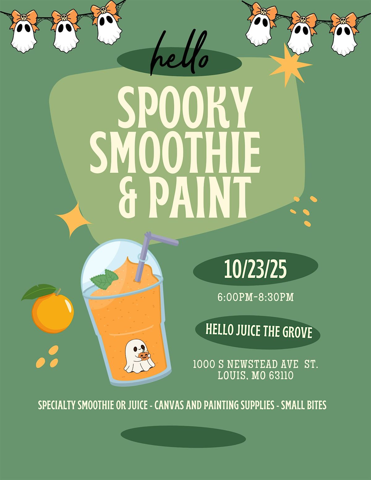 Spooky Smoothie & Paint, 23 October | Event in St. Louis | AllEvents