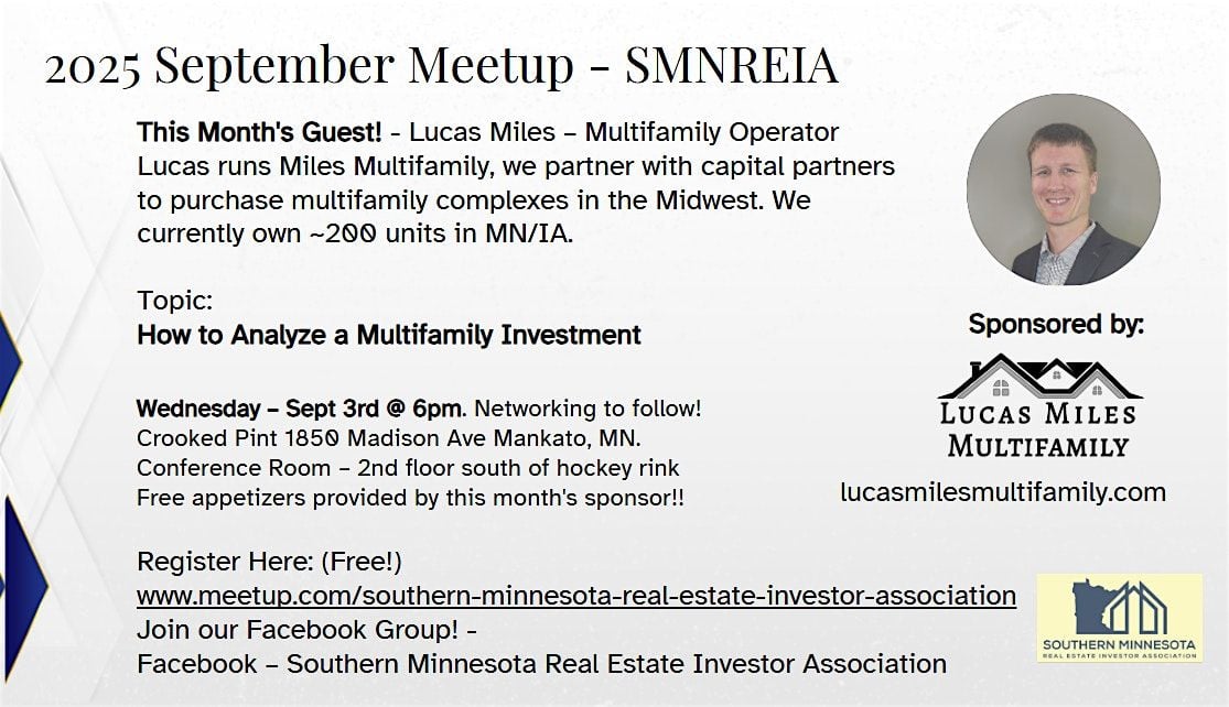 Real Estate Meetup Mankato September 2025, 3 September | Event in Mankato | AllEvents