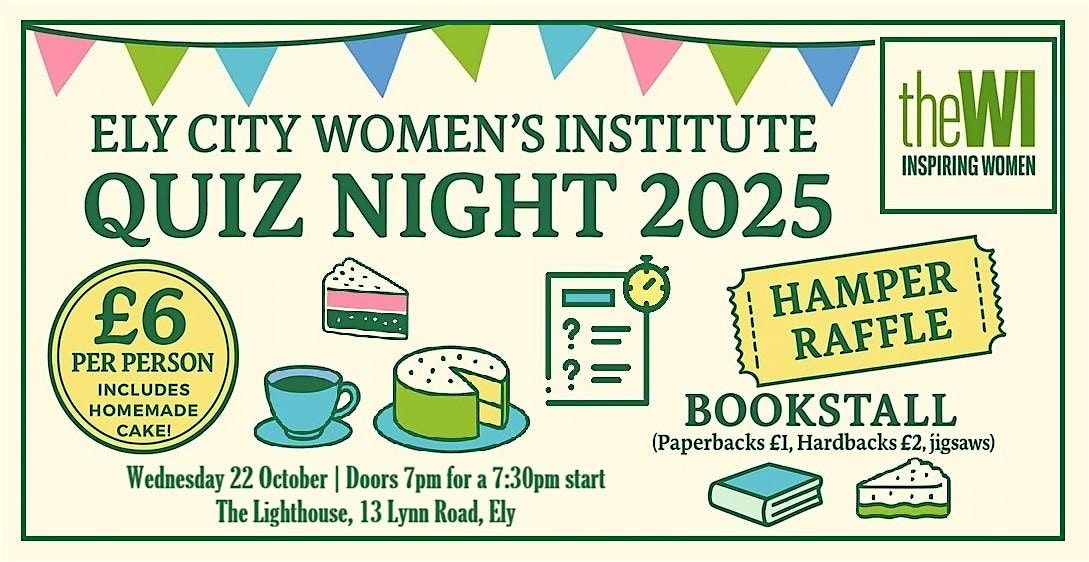 Ely City Women's Institute (ECWI) Quiz Night 2025, 22 October | Event in ELY | AllEvents