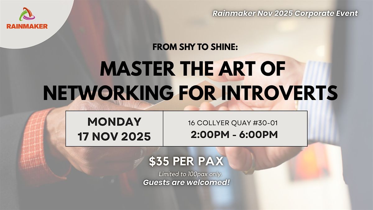 From Shy to Shine: Master the Art of Networking for Introverts | Event in Singapore | AllEvents