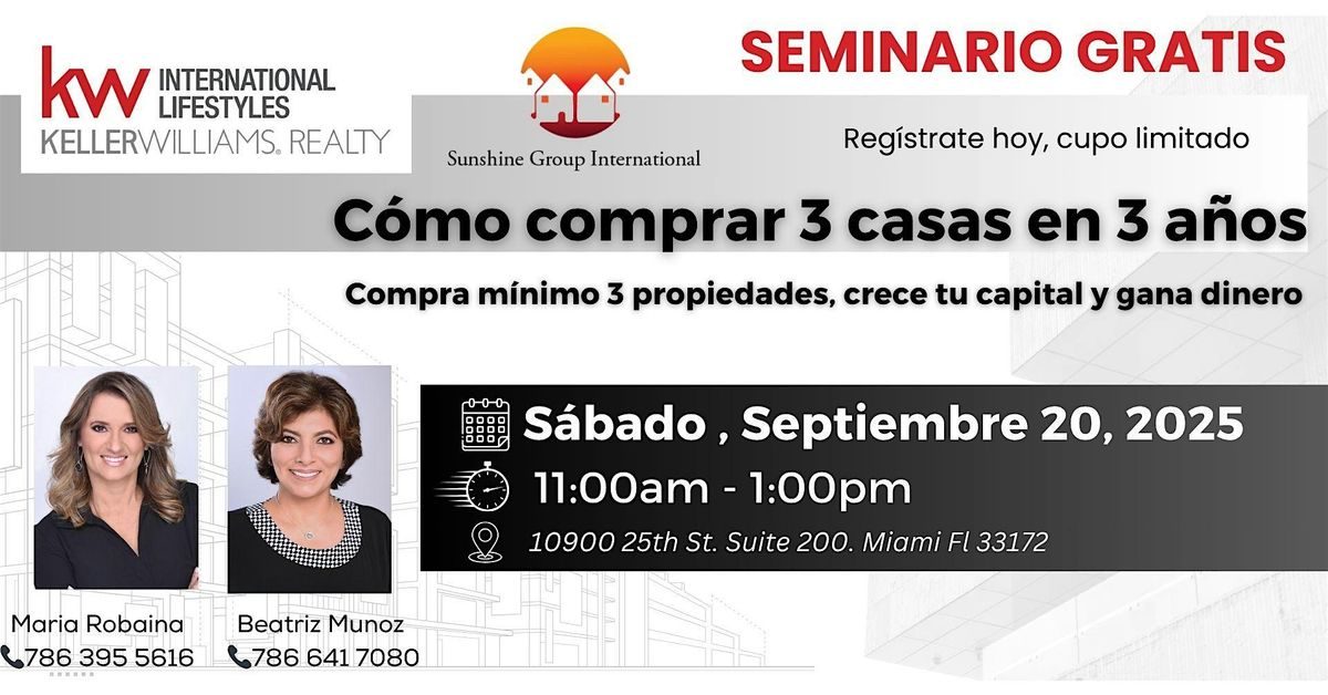 Como Comprar 3 Casas en 3 Años, 20 September | Event in Miami | AllEvents