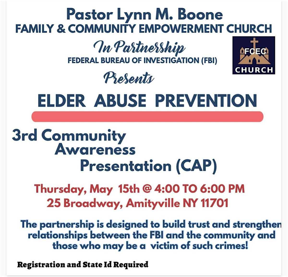 Elder  Abuse community awareness presentation, 15 May | Event in Amityville | AllEvents