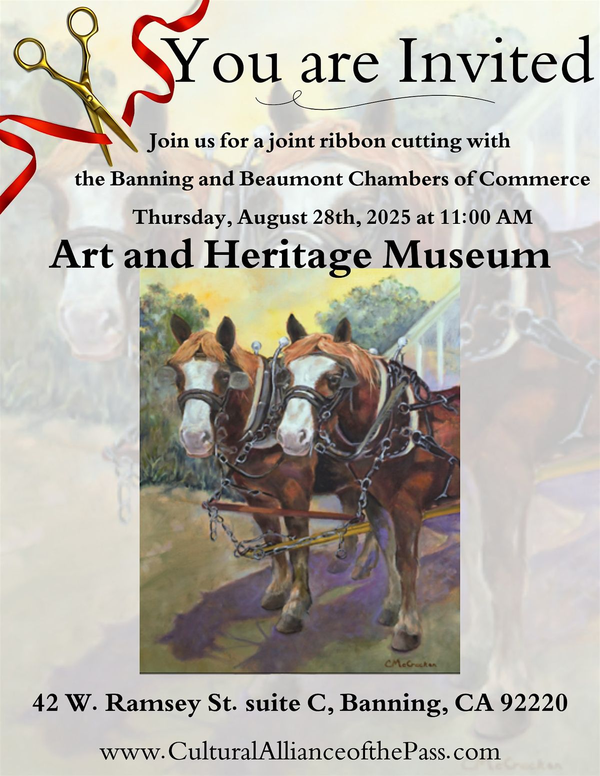 Ribbon Cutting at the New Art & Heritage Museum!, 28 August | Event in Banning | AllEvents