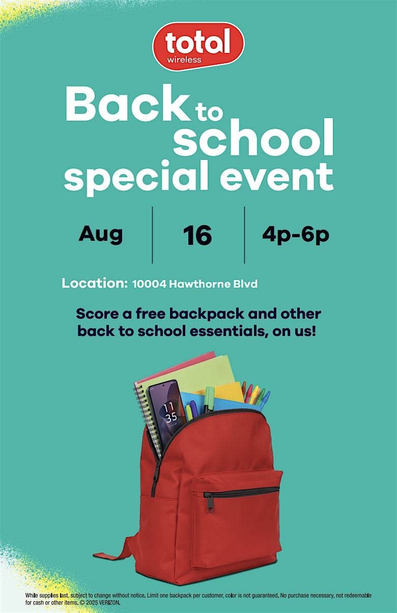 TOTAL WIRELESS BACK TO SCHOOL, 16 August | Event in Inglewood | AllEvents