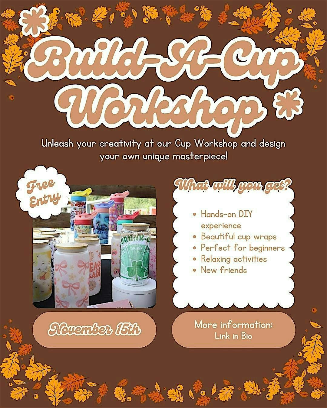Build-A-Cup Workshop, 15 November | Event in Pembroke Pines | AllEvents