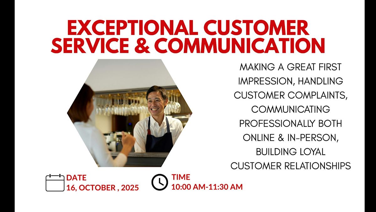 Exceptional Customer Service & Communications, 16 October | Event in Dawson Springs | AllEvents