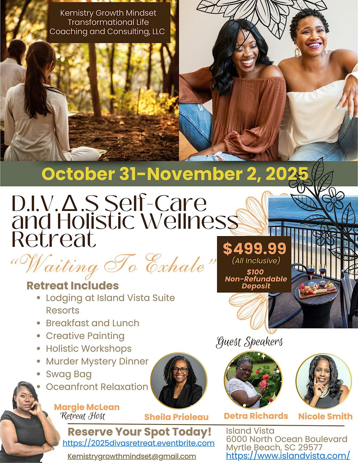 2025 D.I.V.∆.S Self-Care and Holistic Wellness Retreat, 31 October | Event in Myrtle Beach | AllEvents