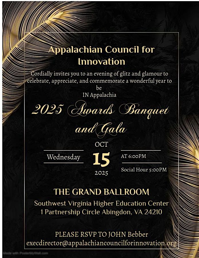 2025 Appalachian Council for Innovation Awards Banquet and Gala, 15 October | Event in Abingdon | AllEvents
