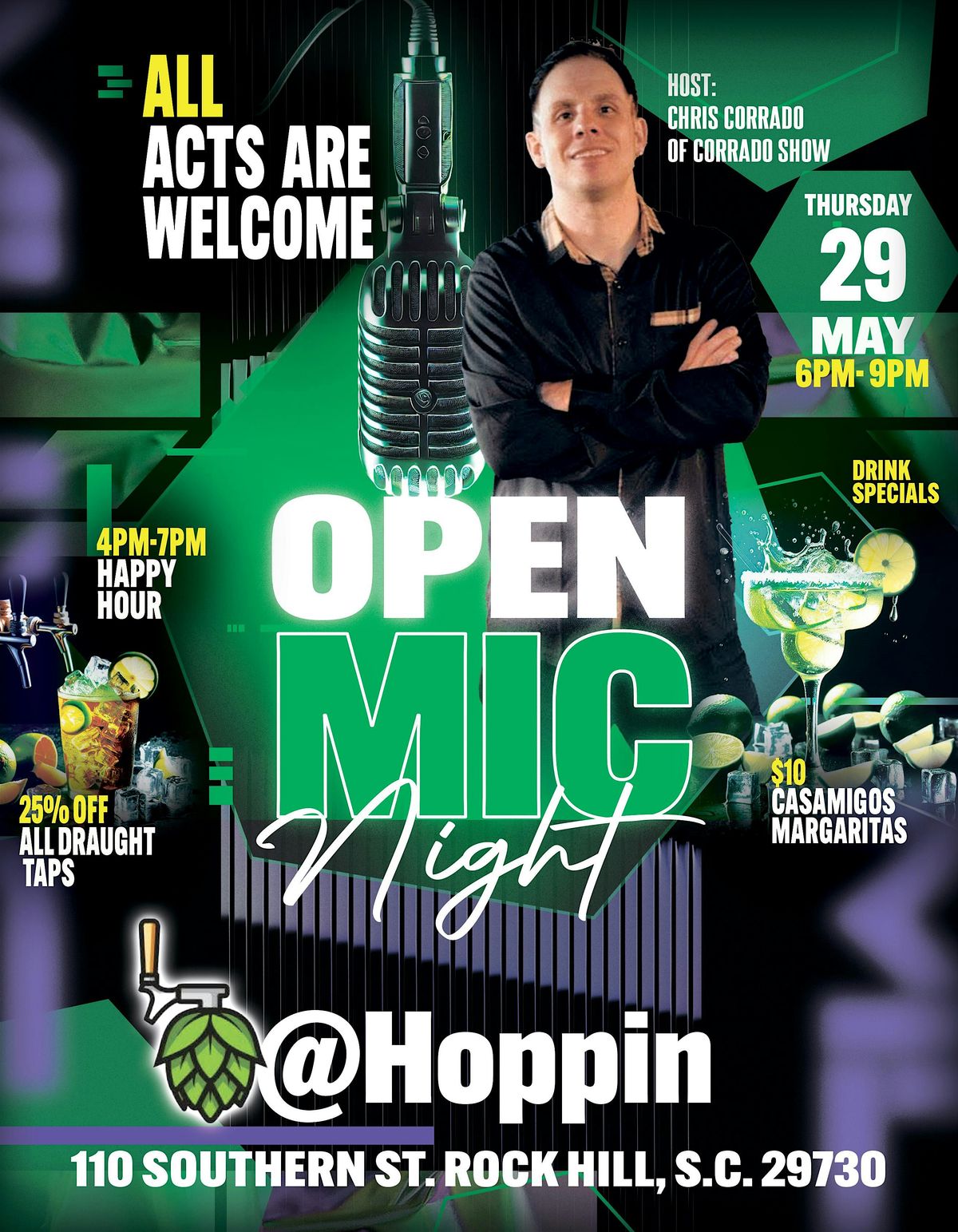 Open Mic @ Hoppin': 5/29/25, 29 May | Event in Rock Hill | AllEvents