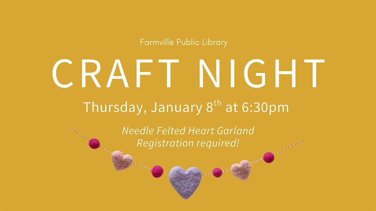 January Craft Night, 8 January | Event in Farmville | AllEvents