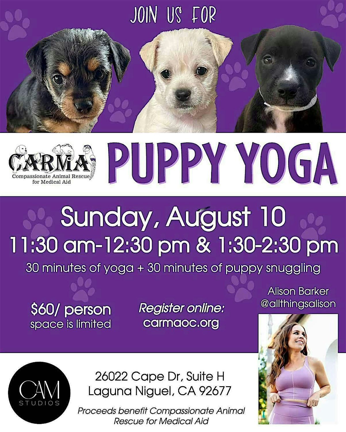 Puppy Yoga for a Cause!, 10 August | Event in Laguna Niguel | AllEvents