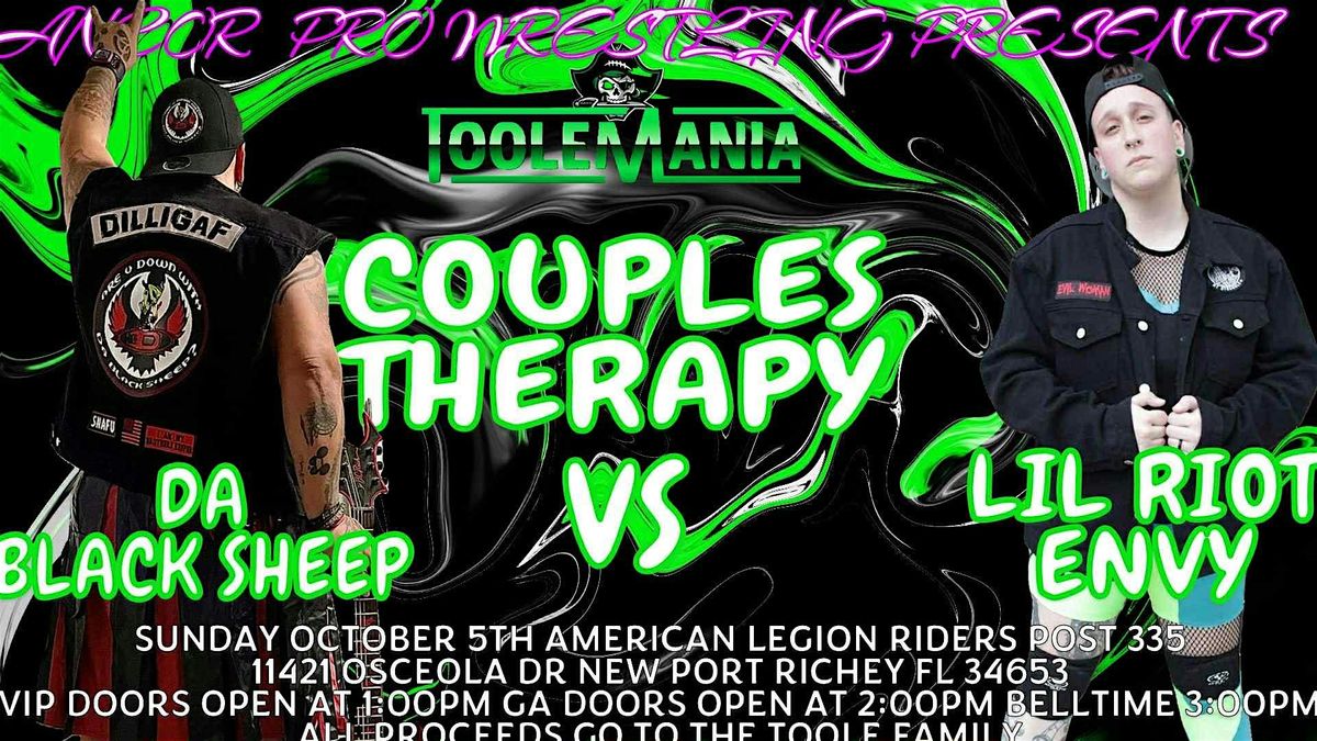 Anchor pro wrestling presents TOOLEMAINIA A benefit show for Brian Toole, 5 October | Event in New Port Richey