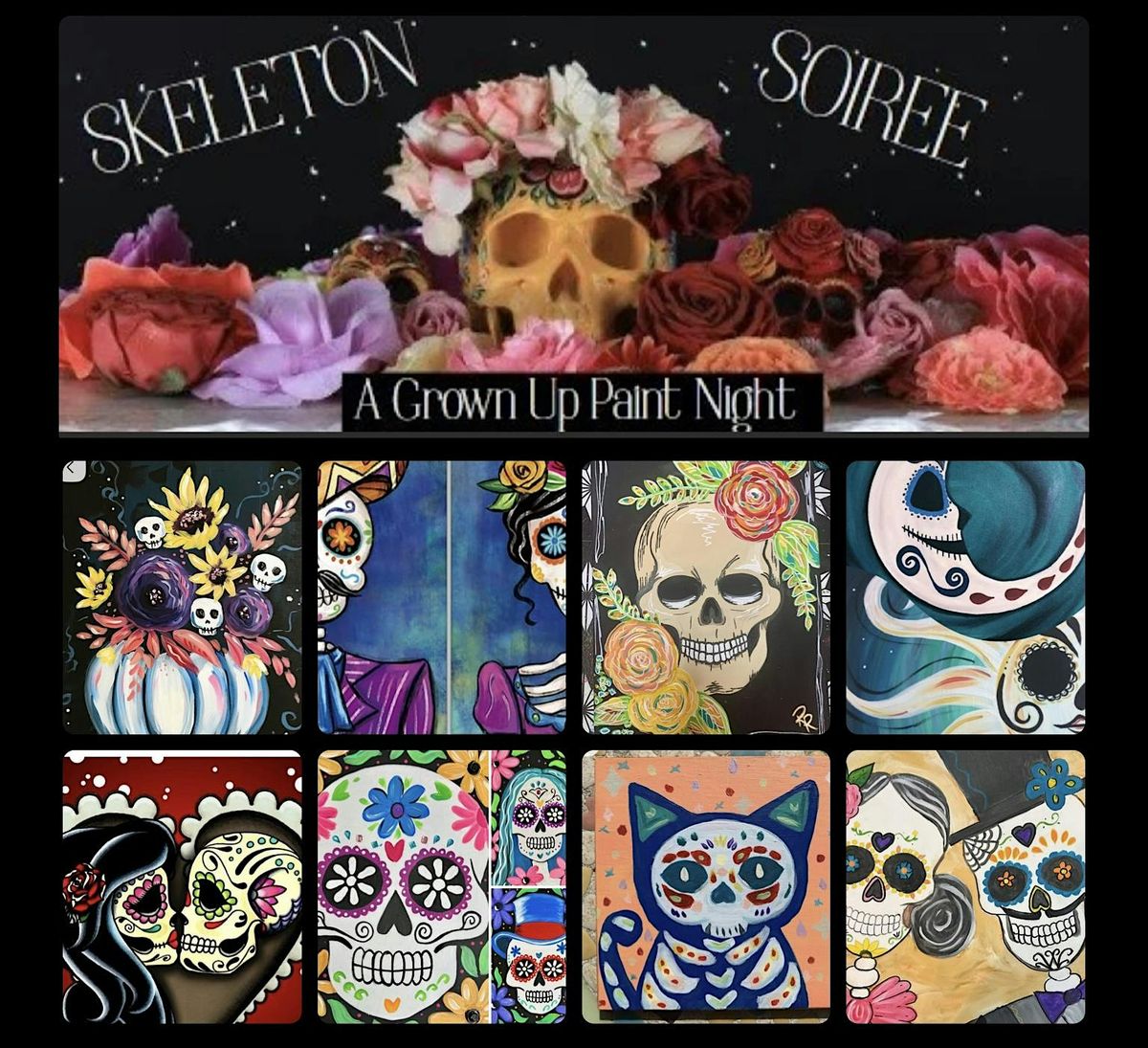 Skeleton Soiree Grown Up  Paint Night, 25 October | Event in Bee Cave | AllEvents