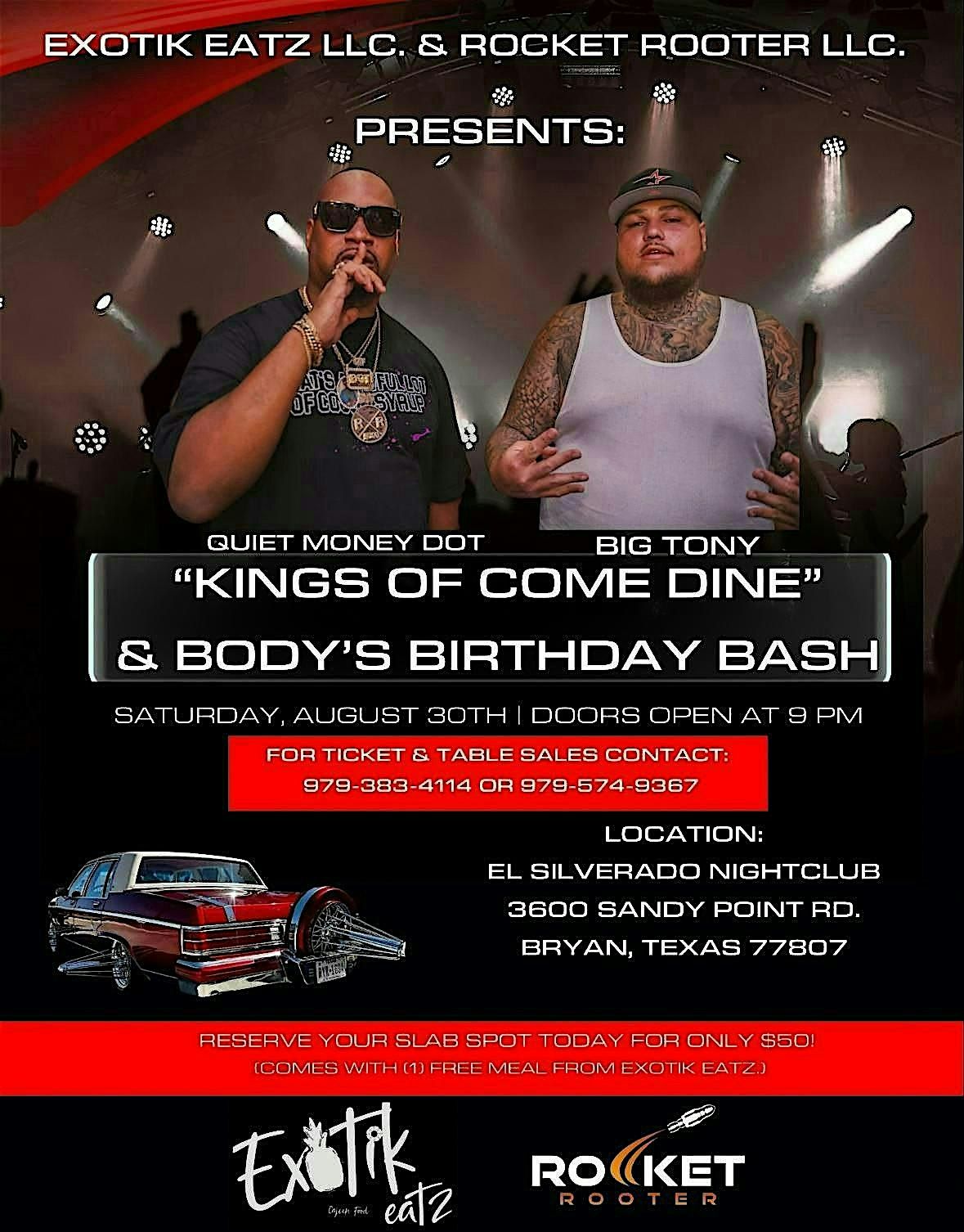 “Kings of Tha Come Dine”, 30 August | Event in Bryan | AllEvents