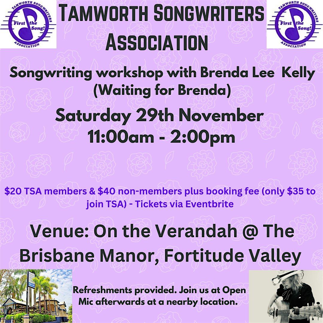 Tamworth Songwriters Association Songwriting workshop, 29 November | Event in Fortitude Valley | AllEvents