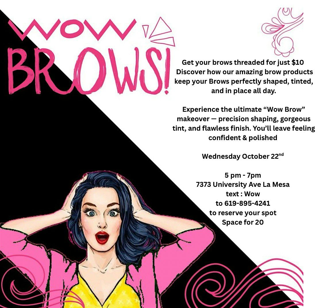 Learn How To Create WOW Brows, 22 October | Event in La Mesa | AllEvents