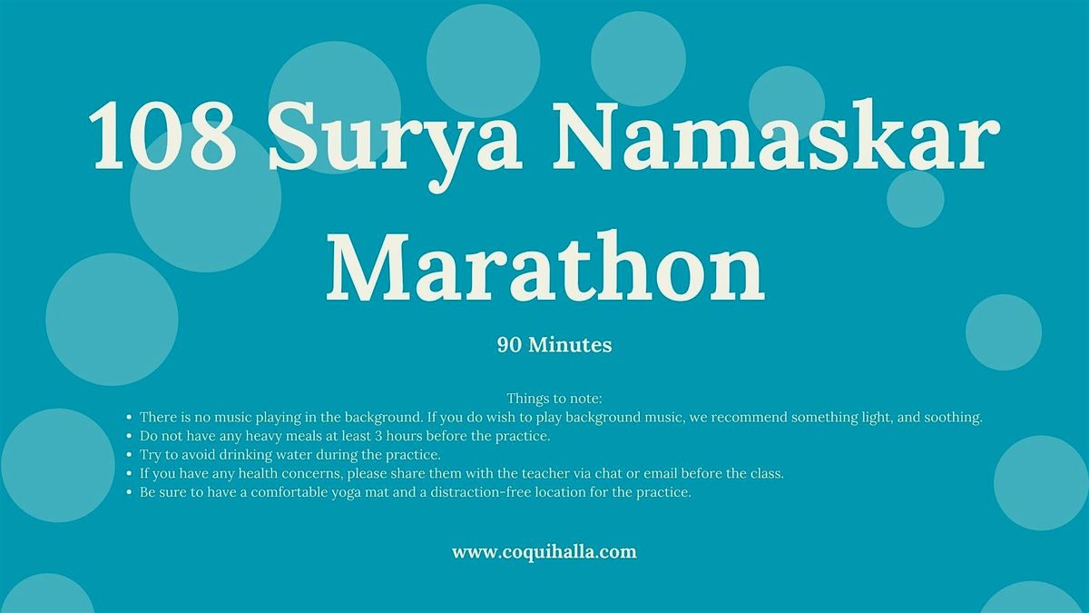 Challenge Yoga Skills - Online -108 Sun Salutations Marathon - Daly City,CA | Event in Daly City | AllEvents