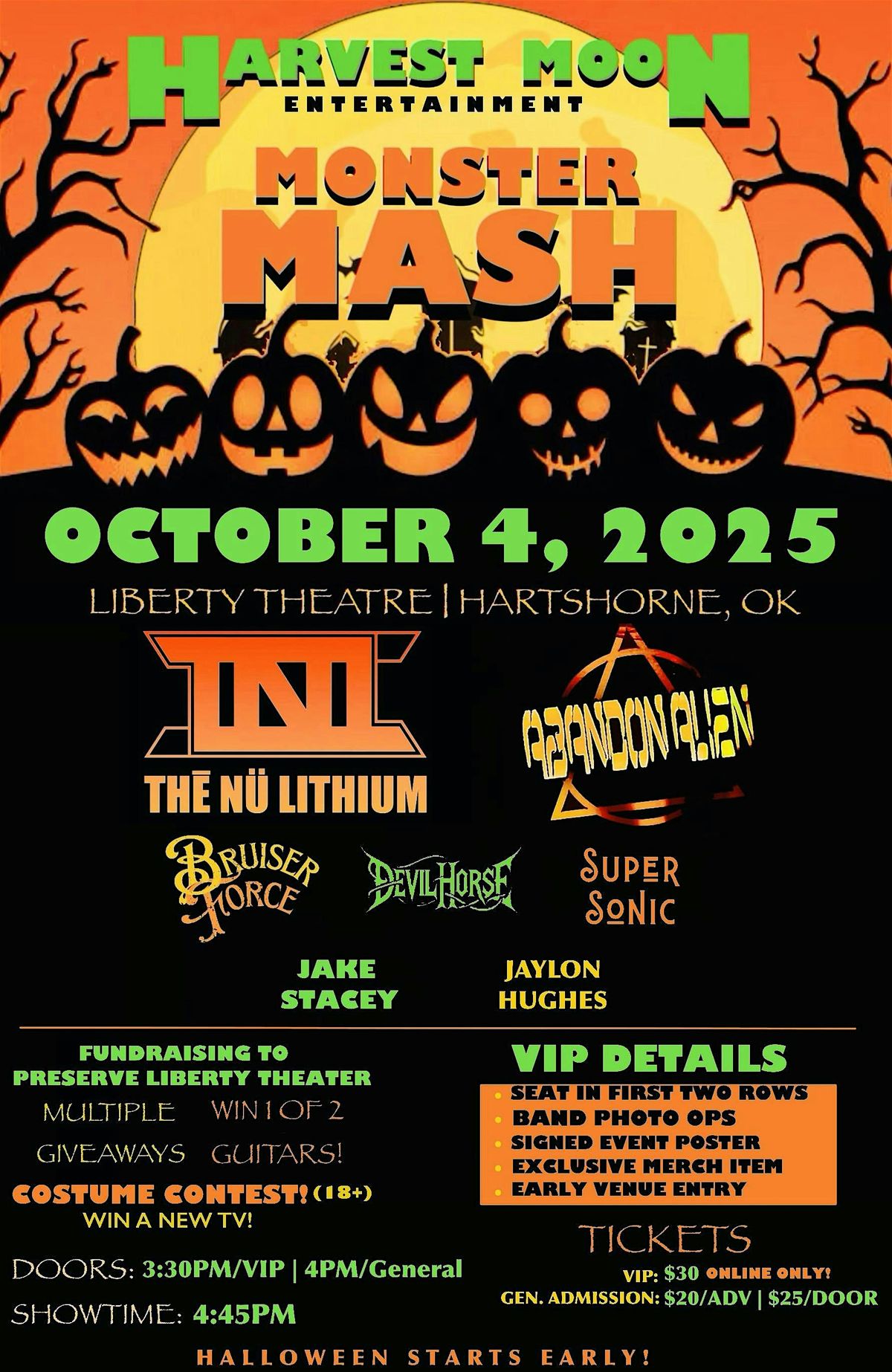 Monster Mash 2025: Thē Nü Lithium & Abandon Alien w/ special guests, 4 October | Event in Hartshorne
