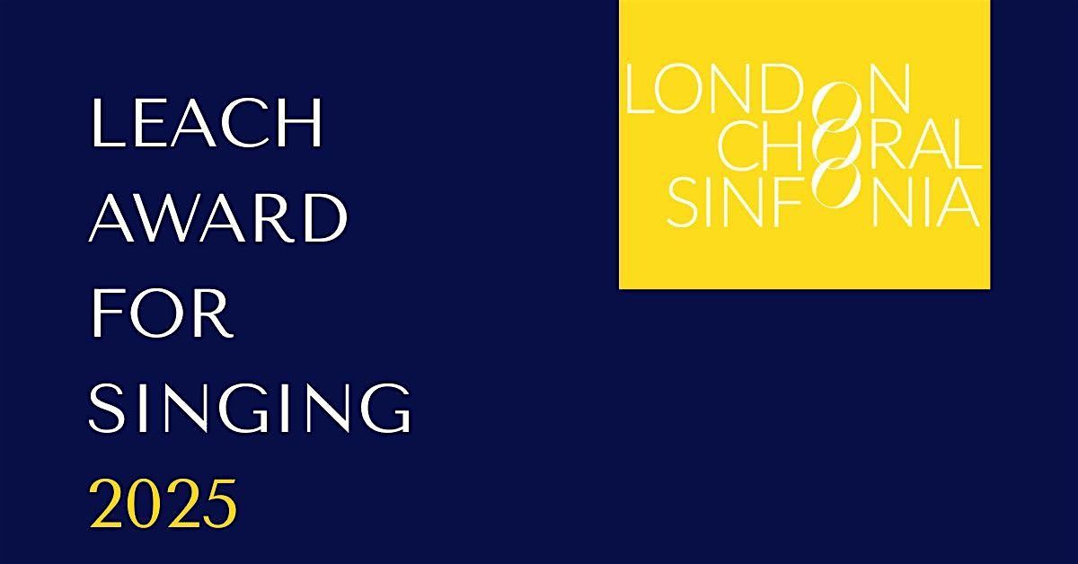 The Leach Award for Singing Competition Final, 28 October | Event in London | AllEvents