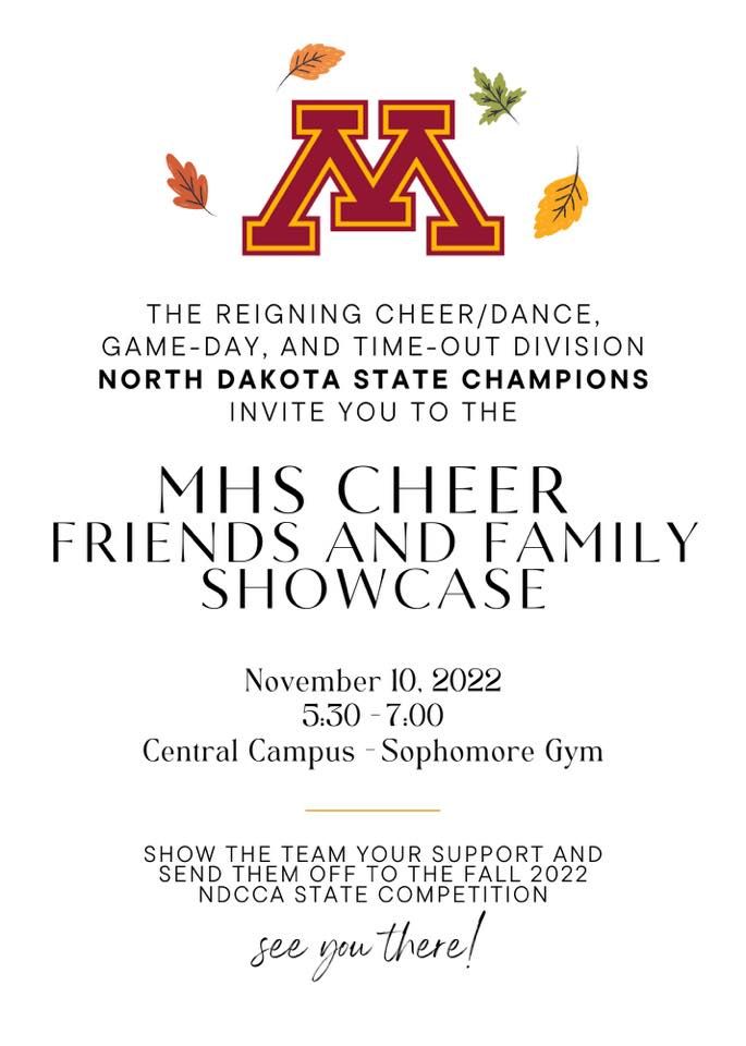 MHS Cheer Friends and Family Showcase, Central Campus School, Minot