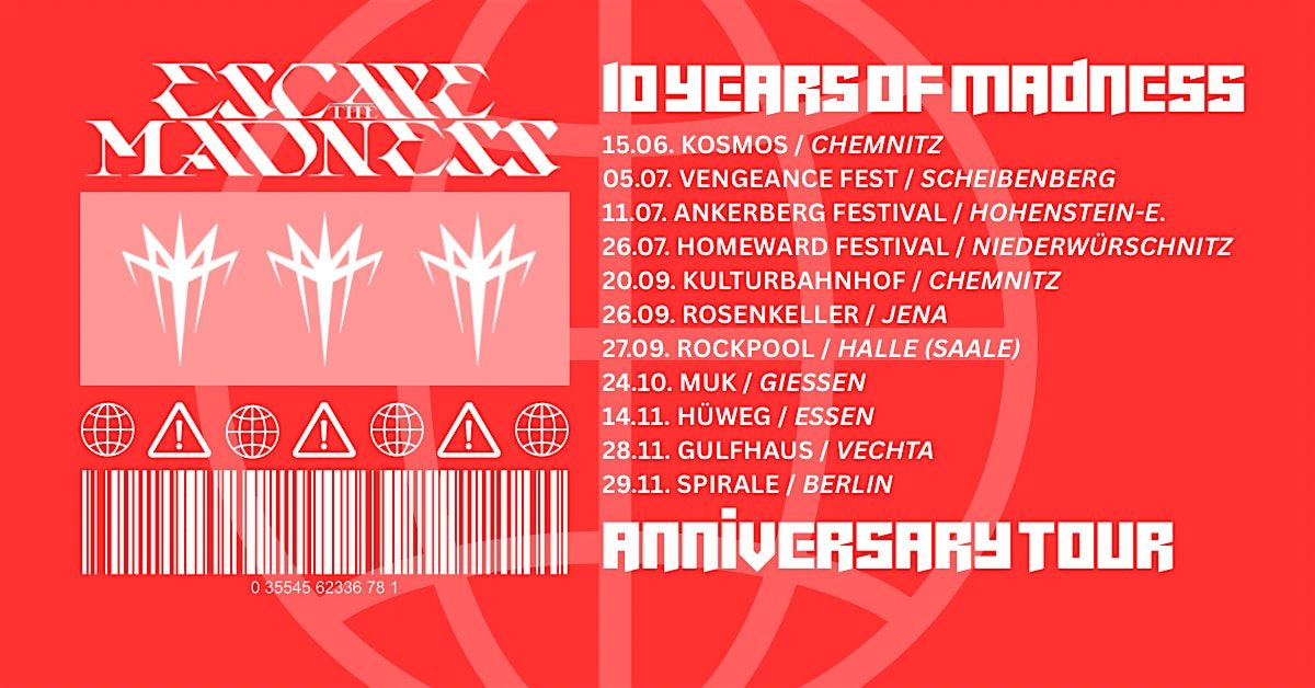 ESCAPE THE MADNESS / 10 YEARS OF MADNESS - ANNIVERSARY TOUR, 29 November | Event in Berlin | AllEvents