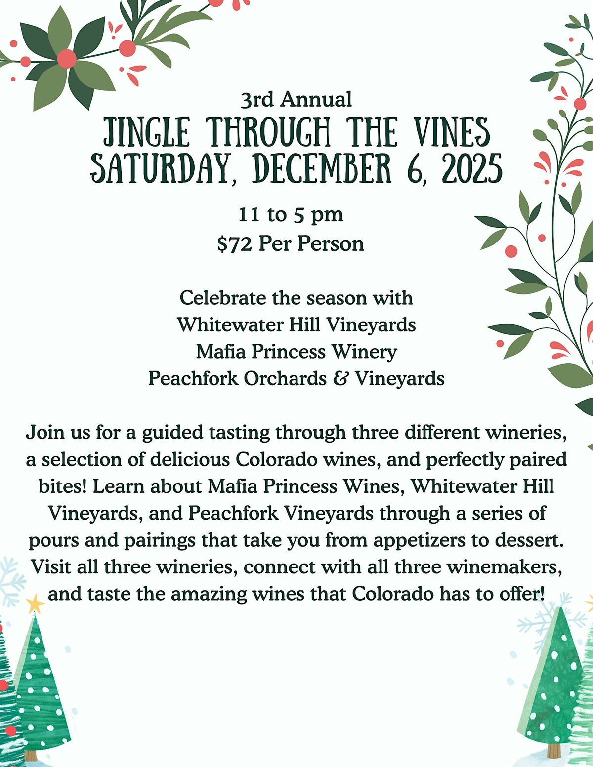 Jingle Through The Vines, 6 December | Event in Grand Junction | AllEvents