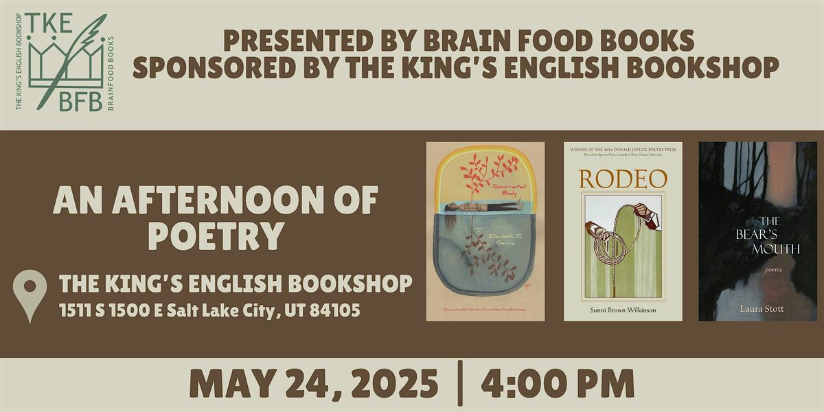 An Afternoon of Poetry, 24 May | Event in Salt Lake City | AllEvents