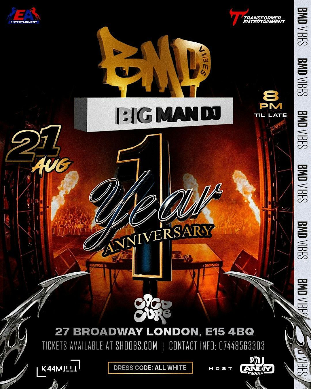 BMD VIBES 1YR ANNIVERSARY, 21 August | Event in London | AllEvents
