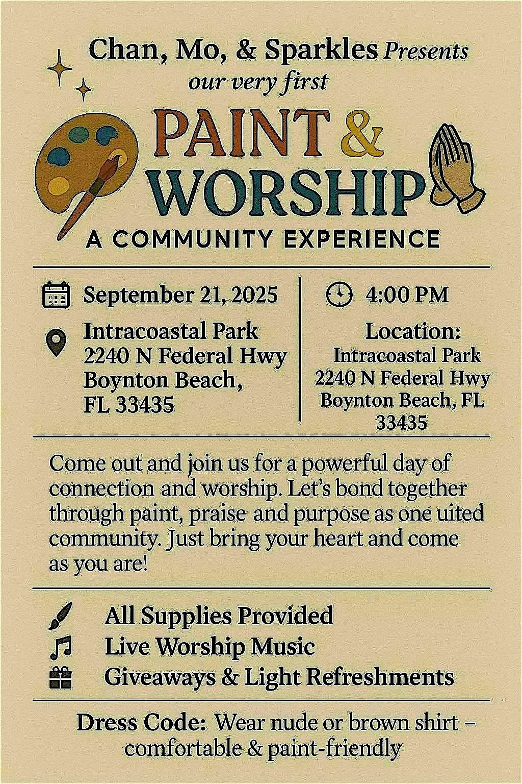 1st Semi Annual Paint & Praise, 21 September | Event in Boynton Beach | AllEvents