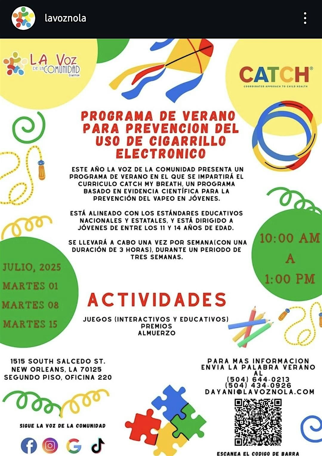 Summer Prevention Catch my Breath, 7 July | Event in New Orleans | AllEvents