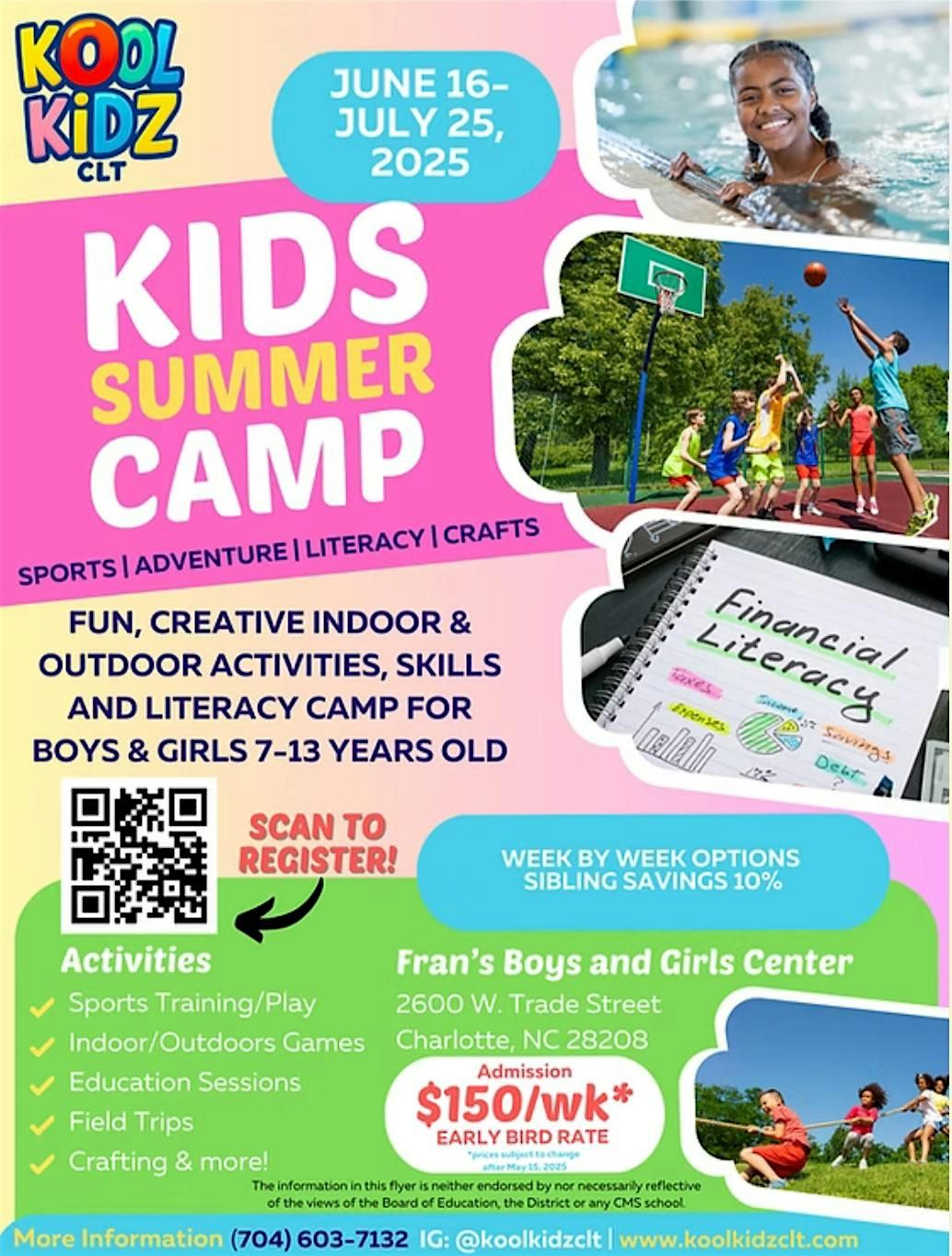 Kool Kidz Summer Camp - Week 3 - June 30 - July 3, 30 June | Event in Charlotte | AllEvents